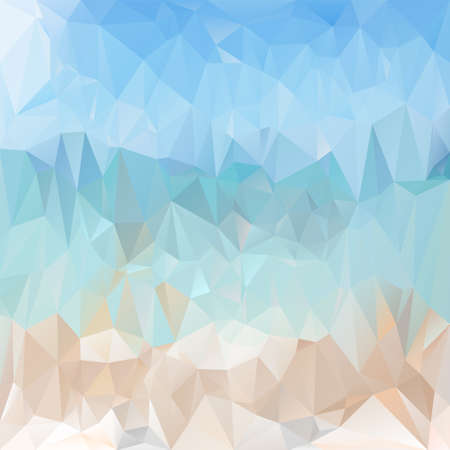 vector polygonal background with irregular tessellations pattern - triangular design in light sea beach colors - blue and  beigeのイラスト素材