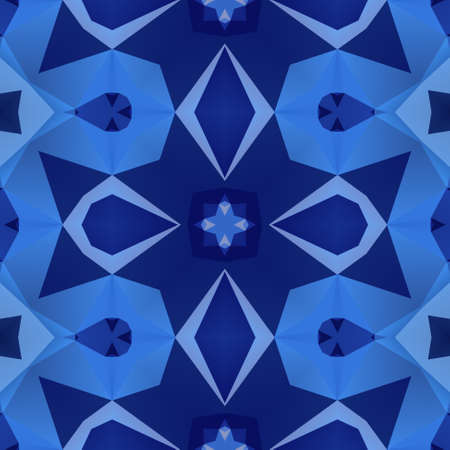 dark blue kaleidoscope mosaic seamless pattern texture backgroundの写真素材