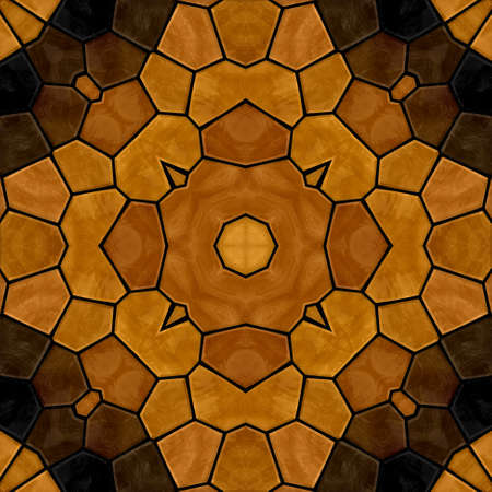 dark woody floral stone mosaic kaleidoscope seamless pattern backgound with black grout