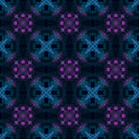 mosaic kaleidoscope seamless pattern texture background - dark blue and purple colored 