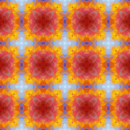 mosaic kaleidoscope seamless pattern texture background - red, yellow, blueの写真素材