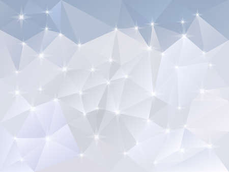 vector abstract irregular polygon background with a triangle pattern in light snow blue and white color with reflectionのイラスト素材