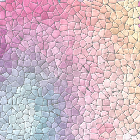 Abstract nature marble plastic stony mosaic tiles texture background with gray grout - light pastel full color spectrumの写真素材