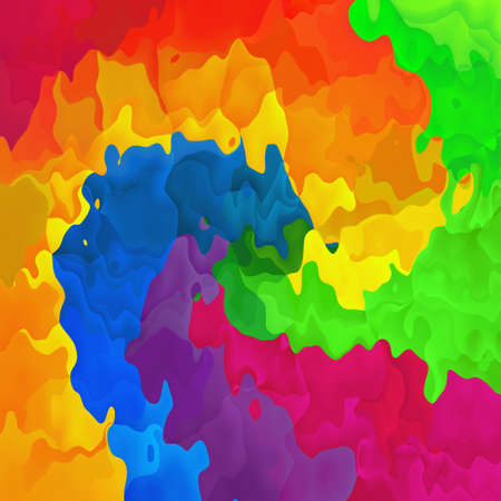 abstract stained pattern texture square background full color spectrum spiral rainbow - modern painting art -  splotch effectの写真素材