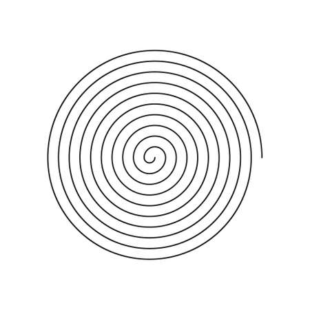 vector simple line art linear spiral icon - black and whiteのイラスト素材