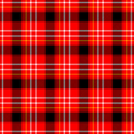 checked diamond tartan plaid scotch kilt fabric seamless pattern texture background - color red, yellow, black and whiteの写真素材
