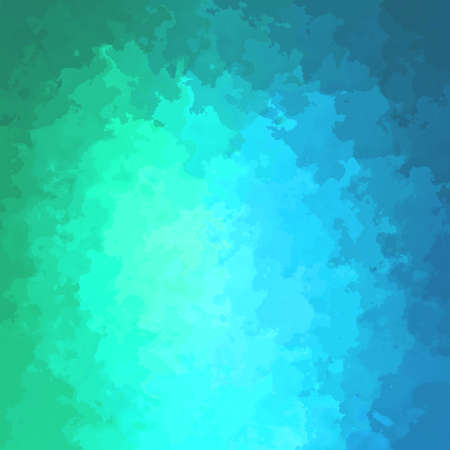 abstract stained pattern texture square background neon cyan blue green color - modern painting art - watercolor splotch effectの写真素材