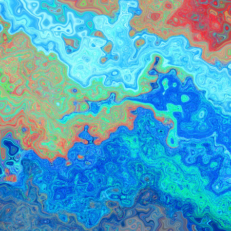 abstract artistic stained painting impressionism background with brush strokes - color blue mint...