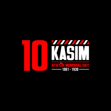 10 November Mustafa Kemal Ataturk Death Day anniversary.
10 kasim vector illustration. Memorial day of Ataturk. Billboard Design.のイラスト素材