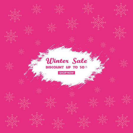 Winter sale design banner. Christmas, new year, shopping promotion. Vector illustration.のイラスト素材