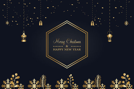 Merry Christmas and Happy New Year background design. Abstract art wallpaper, headers, posters, cards, website, Vector Illustration.のイラスト素材