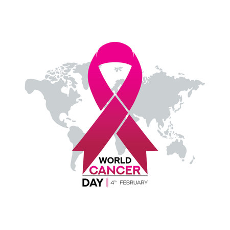 World Cancer Day February 4th concept poster Vector illustration.のイラスト素材