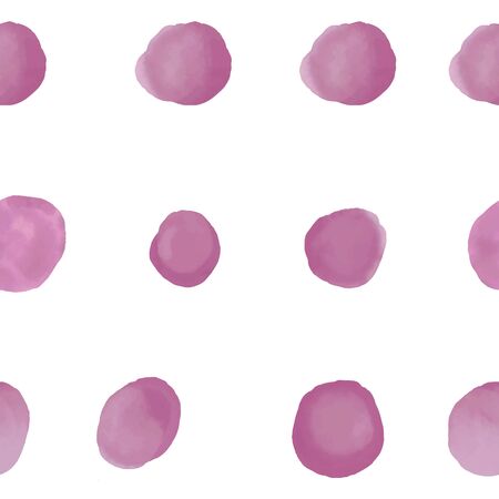Purple hand drawn watercolor dots. circles. Seamless pattern. Stylish repeating texture. Modern. Simple.のイラスト素材