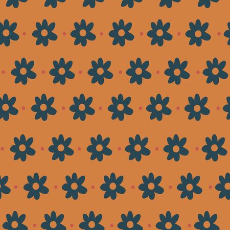 Repeat Daisy Pattern. Seamless floral pattern with blue Daisy. Stylish repeating texture. Repeating texture.のイラスト素材
