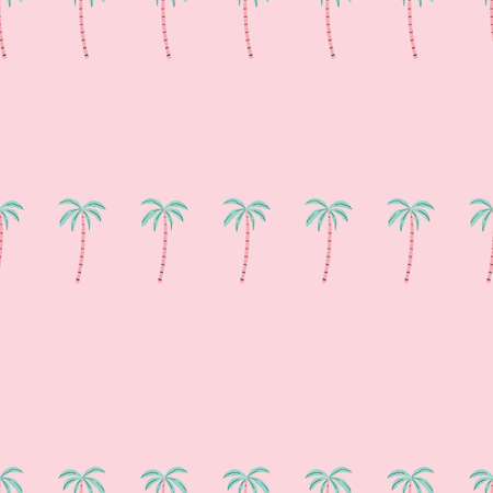 Pink Pastel Palm tree pattern seamless in simple style vector illustration.のイラスト素材