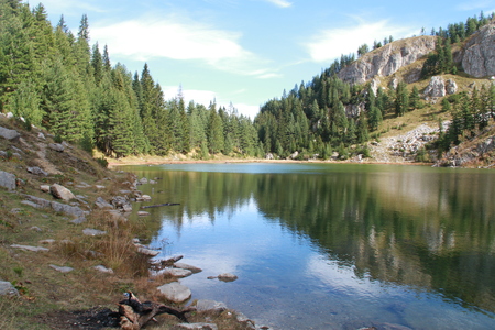 Lake reflectionの写真素材