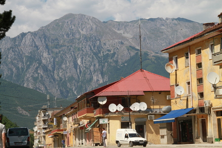 Mountainous town in North Albaniaのeditorial素材