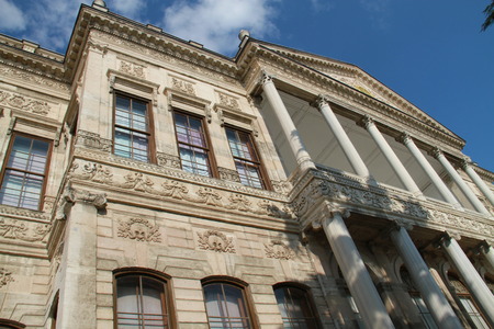 Frontal side of ottoman building in Dolmabahce, Istanbul, Turkeyのeditorial素材