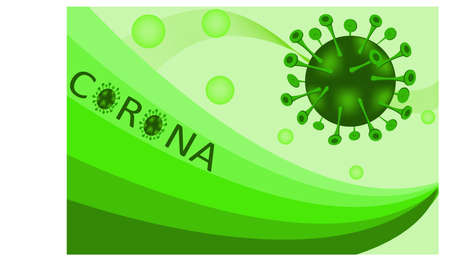 corona virus green background,Virus Pandemic Protection Conceptのイラスト素材