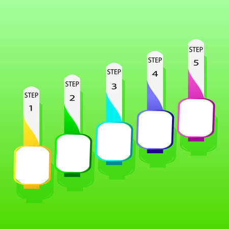 Infographic template in five steps illustrationのイラスト素材
