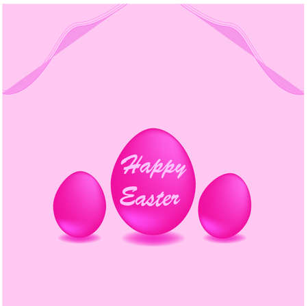 pink Happy Easter greeting cards with egg,for banners or background,celebrationのイラスト素材