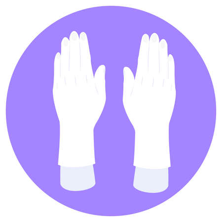 hand gloves illustration,Rubber cleaning or latex glovesのイラスト素材