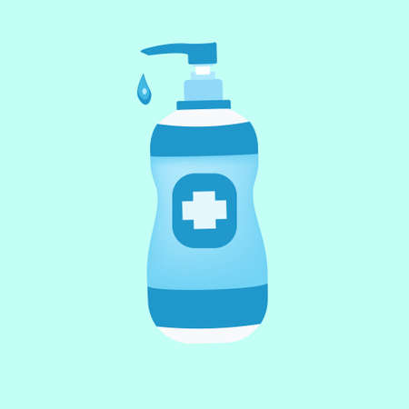 Hand sanitizer Bottle,vector hand sanitizer symbol / alcohol bottle for hygieneのイラスト素材