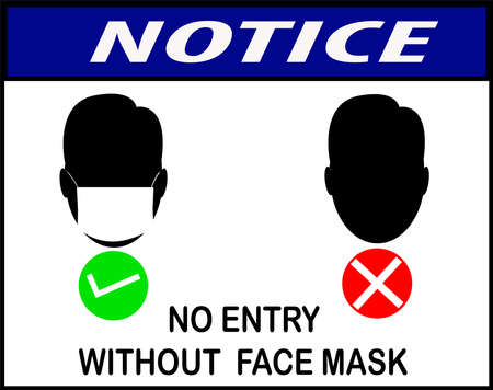 notice for wash your hands  an wear a mask for safetyのイラスト素材