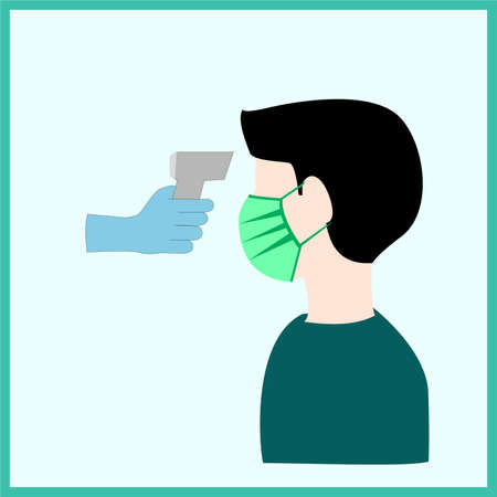 Checking body temperature  icon,symbol ,Body Temperature Check. Illustrationのイラスト素材