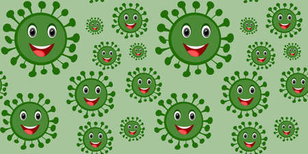 seamless pattern Corona virus illustration, Vector background,wallpaper textile fabric designのイラスト素材