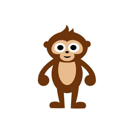 Cute monkey vector isolated on white background.のイラスト素材
