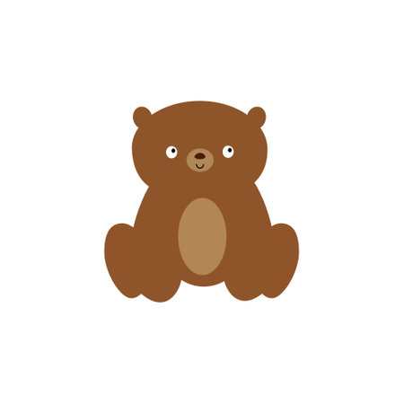 Cute bear cartoon illustration on white background. Animal theme illustration.のイラスト素材