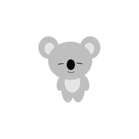 Koala animal cartoon sticker on white background. Illustration of animal theme sticker.のイラスト素材