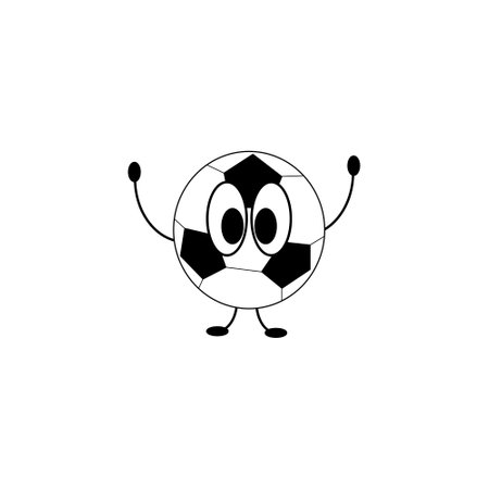 Cartoon illustration of a soccer ball. Cartoon isolated on white background.のイラスト素材