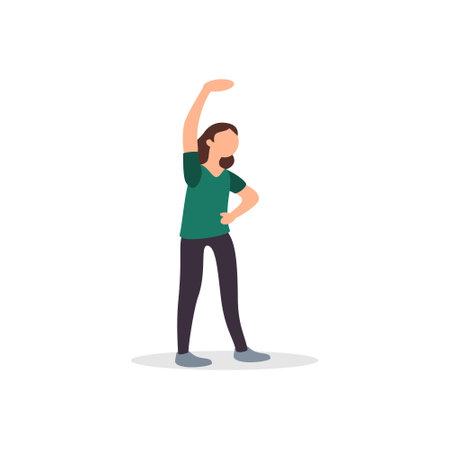 Woman exercise isolated on white background. Vector illustration in flat cartoon styleのイラスト素材