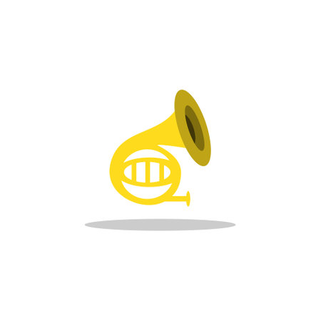 Trumpet vector on white background. Musical instrument theme vector.のイラスト素材