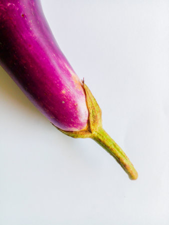 Eggplant isolated on white background. Eggplant ready to be cooked.の写真素材