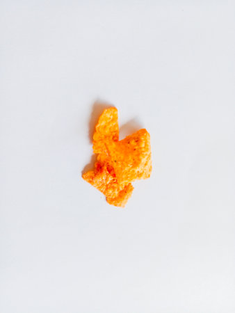 Corn chips isolated on white background. Delicious and crunchy corn chips.の写真素材