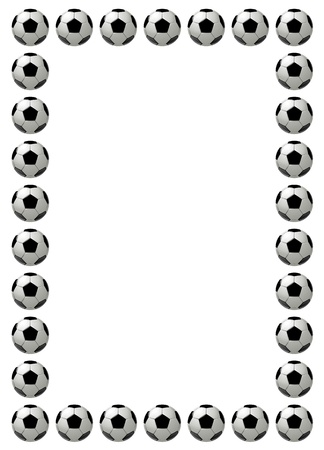 Soccer ball or football frame with place for text, white backgroundの写真素材