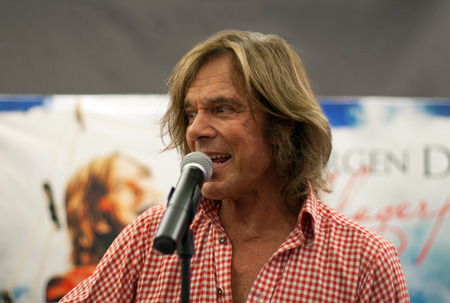 WEITERSTADT, GERMANY , OCTOBER, 2011: Singer Juergen Drews at a autograph session for fans on October 5, 2011 in Weiterstadt, Germanyのeditorial素材