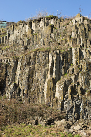 Basalt rocks at the Veste Otzberg (castle) in Germanyのeditorial素材