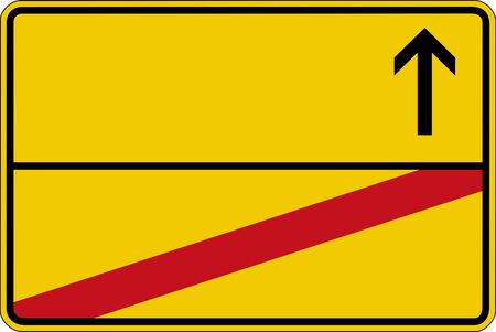 Yellow german road sign without text, cutの写真素材