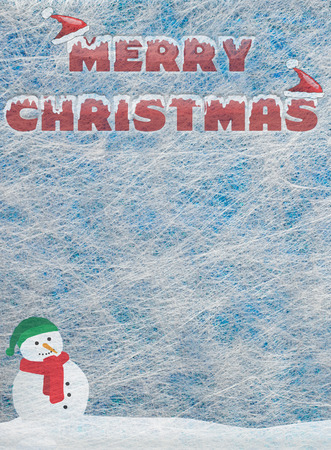 Grey fiber fabric and blue glitter film and the words Merry Christmas, backgroundの写真素材