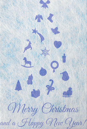 Abstract christmas tree with various christmas motifs, christmas cardの写真素材