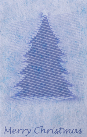 Abstract christmas tree and the words Merry Christmas, christmas cardの写真素材