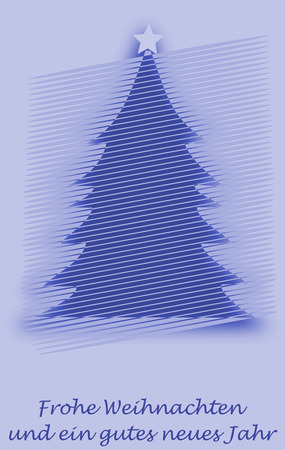 Abstract christmas tree and the german words for Merry Christmas and a Happy New Year, christmas cardの写真素材
