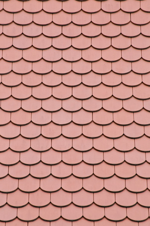 Old terracotta roof tiles, close-upの写真素材
