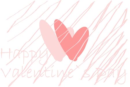 Two hearts and text Happy Valentine`s Dayの写真素材