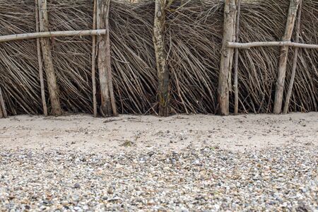 Flood protection at the shore of the rhineの写真素材