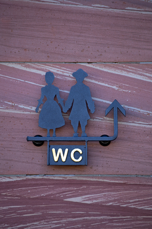 Sign WC with stylized man and womanの写真素材